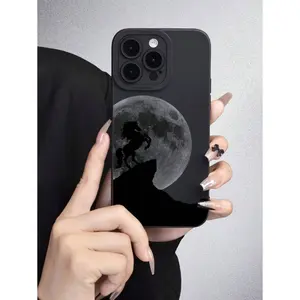 1pc Black Tpu Case With Galloping Horse Pattern And Matte Finish, Full Protection Against Dust And Waterproof, Suitable For IPhone17/IPhone17 Air/IPhone17 Pro/IPhone17 Pro Max/16 Pro Max/15 Pro Max/14 Pro Max/13 Pro Max/12 Pro Max