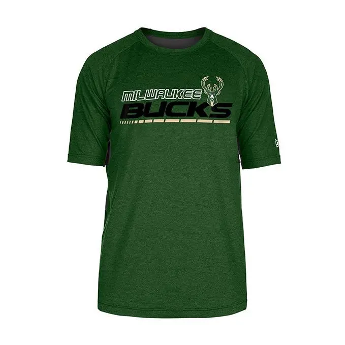 New Era Raglan Spine Active Milwaukee Bucks T-Shirt