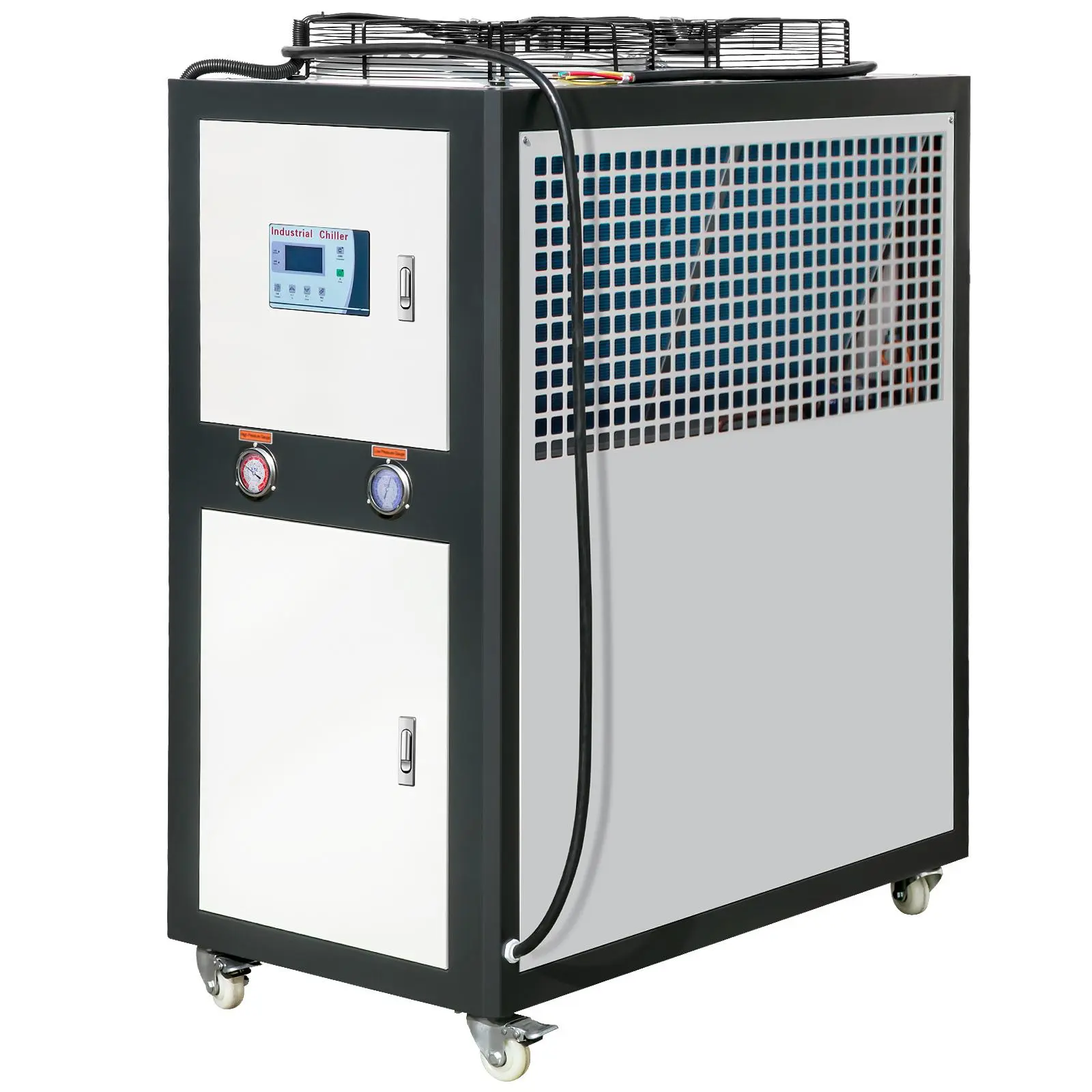 【Summerfinds】VEVOR Industrial Water Chiller6HP 16 Gal Air-Cooled Industrial Water Chiller15,100 Kcal/h Cooling Capacity with Finned Condenser Micro-Computer Control 60L Water Tankfor Cooling Water