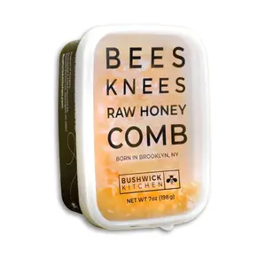 Bees Knees Raw Honeycomb | 100% Edible, All-Natural Gourmet Honey comb in Double Sealed Packaging | Acacia Honey with Sweet, Light Flavor | Foodie Gifts, Unique Cooking Gift Ideas (7 oz)