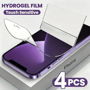 4-Piece Screen Protector Set for iPhone 17 Pro Max/17 Air/17/16/15 Pro Max, Full Coverage, Dynamic Island Compatible, Finger Print Protection, Bubble-Free Application