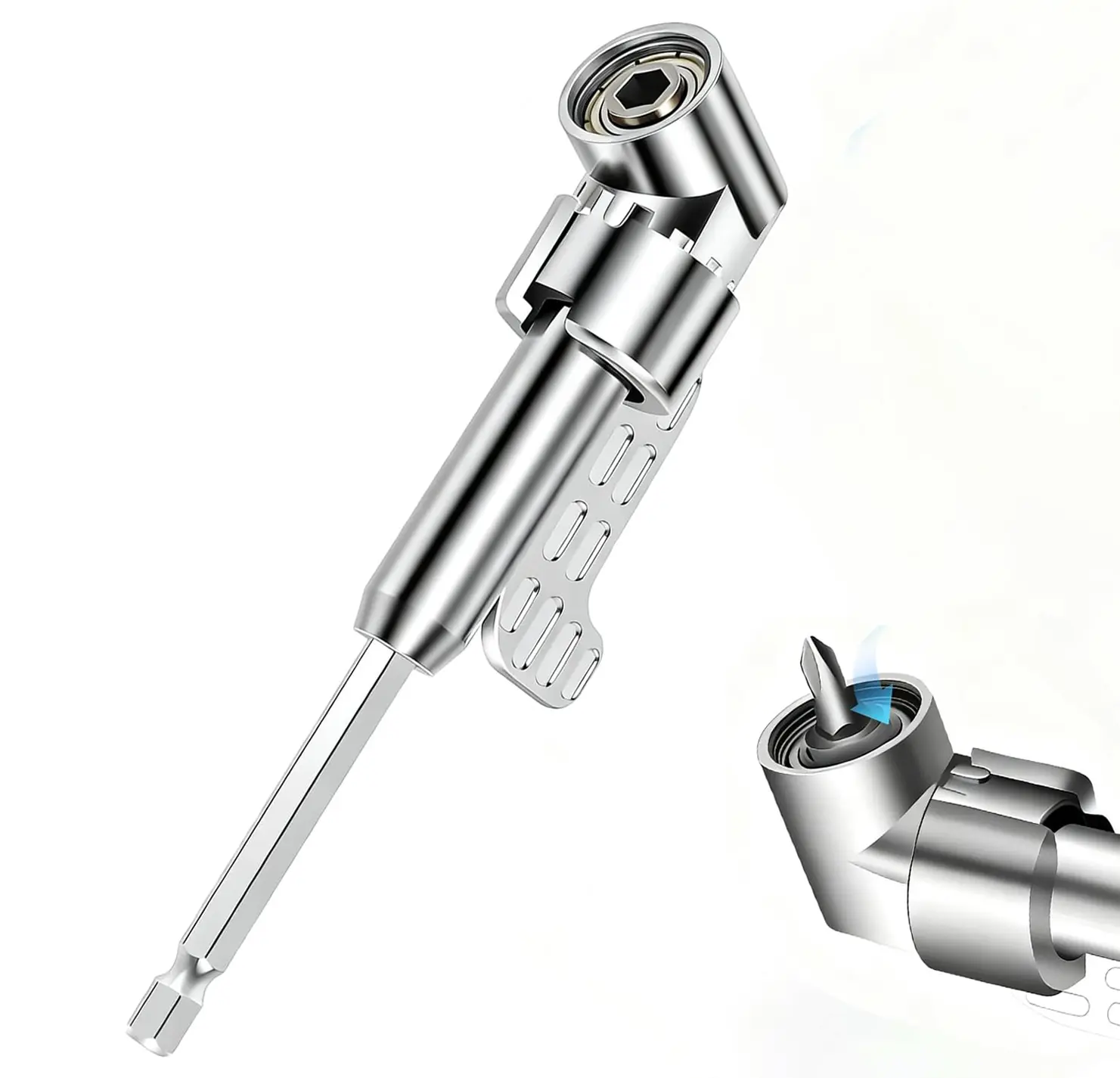 Corner Angled Screwdriver Drill Adapter 2026 New,105 Degree Right Angle Drill Adapter, Attachment Extension Power Screwdriver, 1/4" Hex Shank Driver Angle Drill