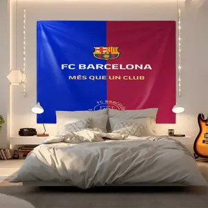 Barcelona Football Club printed pattern home decor cat print tapestry, Wall Hanging Tapestry, fashionable room flag, unique wall art in living room and bedroom, perfect gift for cat enthusiasts