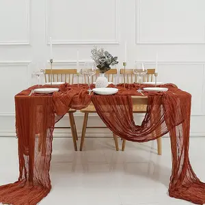 Cheese Table Runner Set - 6/10 Pack Rustic Romantic Tulle Tablecloths Solid Color Polyester Perfect for Weddings and Baby Showers