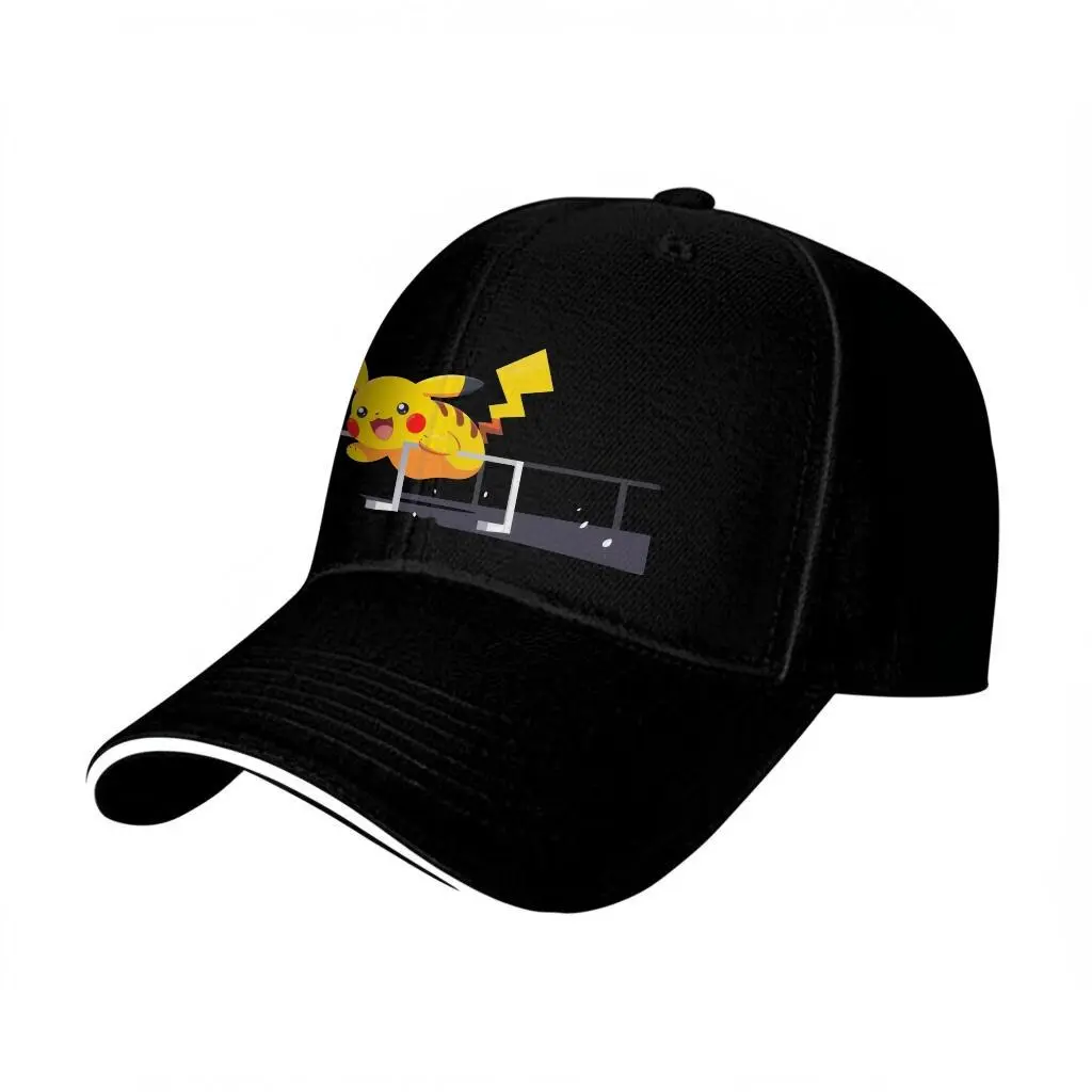 for Men, Funny, Gaming, PIKACHU Printed Baseball Cap, Women's Ponytail Hat, PIKACHU Baseball Hats, Soft, Trendy, Resist Hats