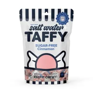 Taffy Shop Sugar-Free Cinnamon Salt Water Taffy – Gourmet Soft Chewy Candy, Bulk Sweet Snack, Fresh Gift & Gluten-Free, 35 Individually Wrapped Pieces (7oz)