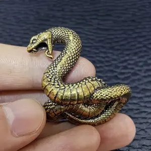 Vintage Brass Snake Statue, Perfect for Living Room and Creative Desktop Display, Ideal Home Office Coffee Shop Decoration Artwork, Interior Decoration Accessories