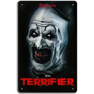 8 x 12 in Metal Tin Sign - Terrify horror movie art the clown Print Metal Tin Sign 8x12in Plaque Wall Art