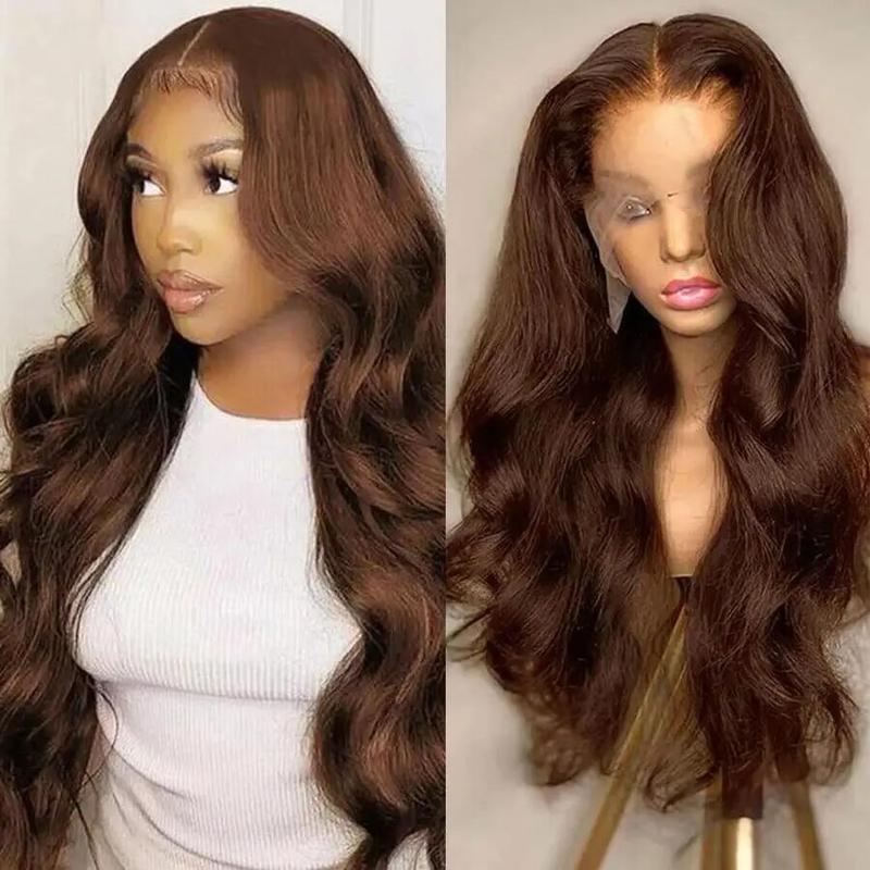 Bling Hair Body Wave Chocolate Brown 13x4 Lace Front WIgs 13x6 HD Transparent Lace Human Hair Wigs Preplucked Color #4 Frontal Wigs On Sale For Women TikTokShopBlackFriday