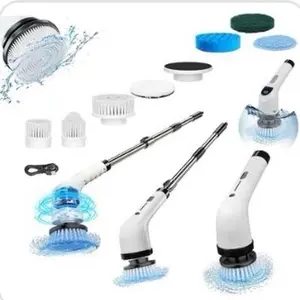 Cordless Electric Spin Scrubber with Extensions, Household Cleaning Tool, Squeegee Scrubber Spray, Window Cleaning Scraper, Scrubbing Stick for Home Care (Not for Art Supplies Use Note)