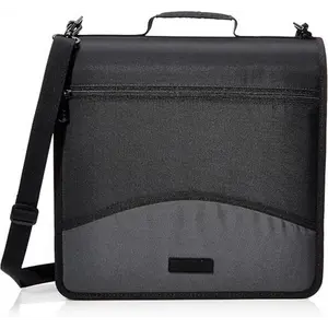 3-Ring Binder with Zipper - O-Ring, 3 Inch, Black, Office Binder