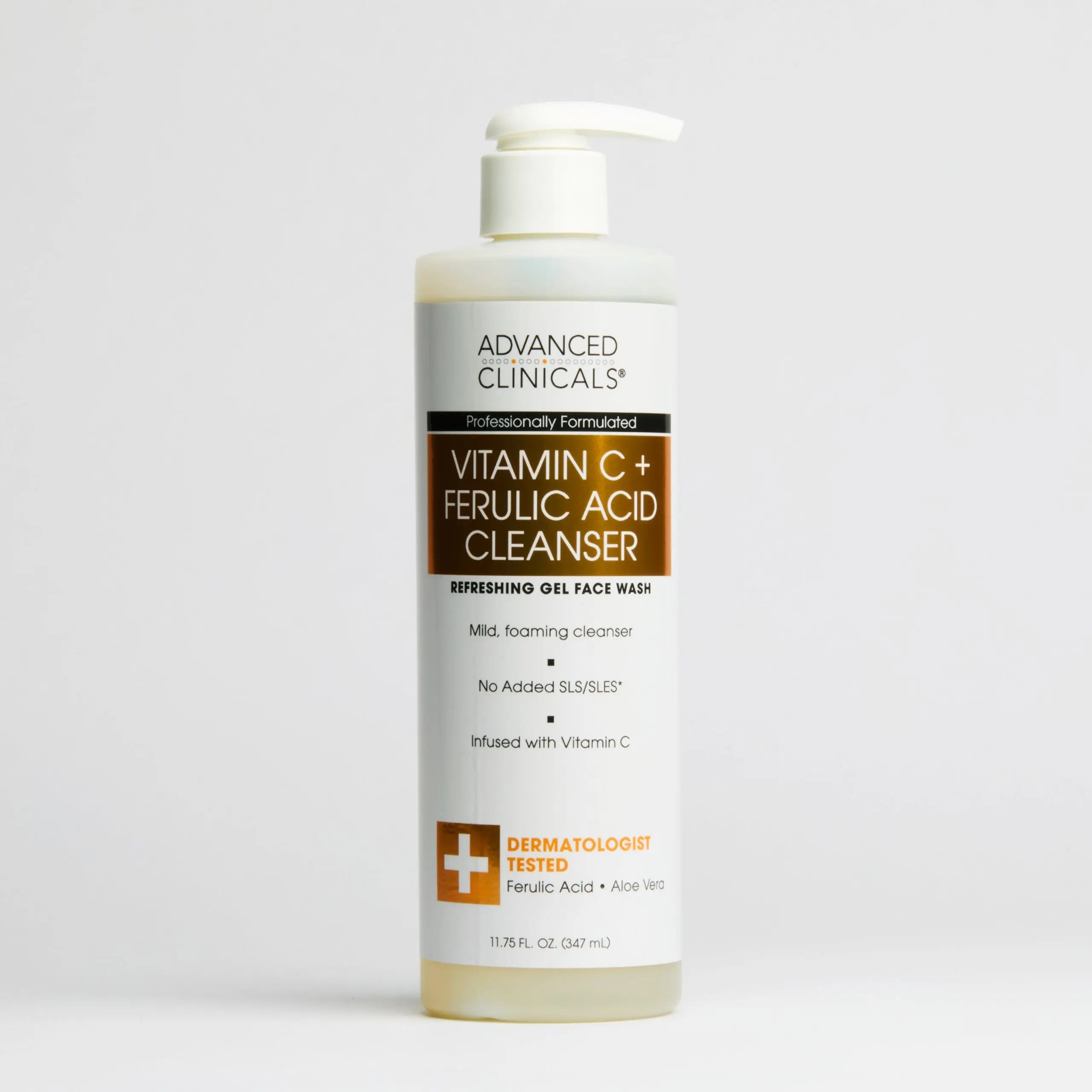 Advanced Clinicals Ginseng Scented Vitamin C Brightening Facial Cleanser - Foaming Cleansing Wash for Radiance Boost