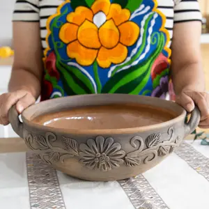 Atzompa Clay Large Floral Cazuela