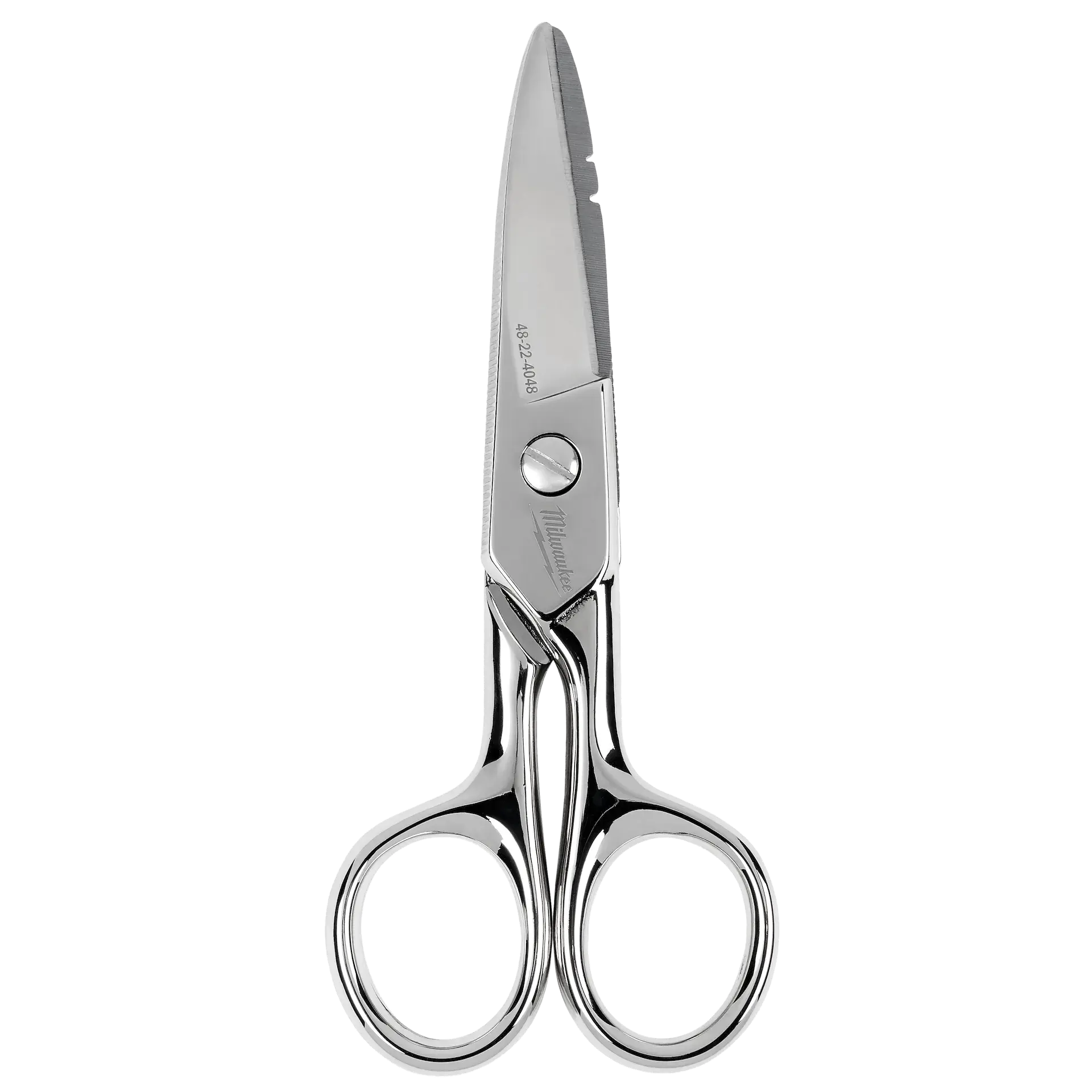 Milwaukee 48-22-4048 Electrician Clipping Tool Scissors, Hand Tools with Nickel-Coated Steel Precision Serrated Blade, Nickel Plating Resists Rust, Limited Lifetime Warranty