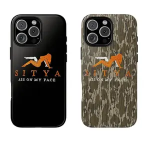 SITYA Graphic Art Tough Case for iPhone 17 16 15 14 13 Pro Max, Sarcastic Text Pattern Phone Cover, Rugged Protective Shell