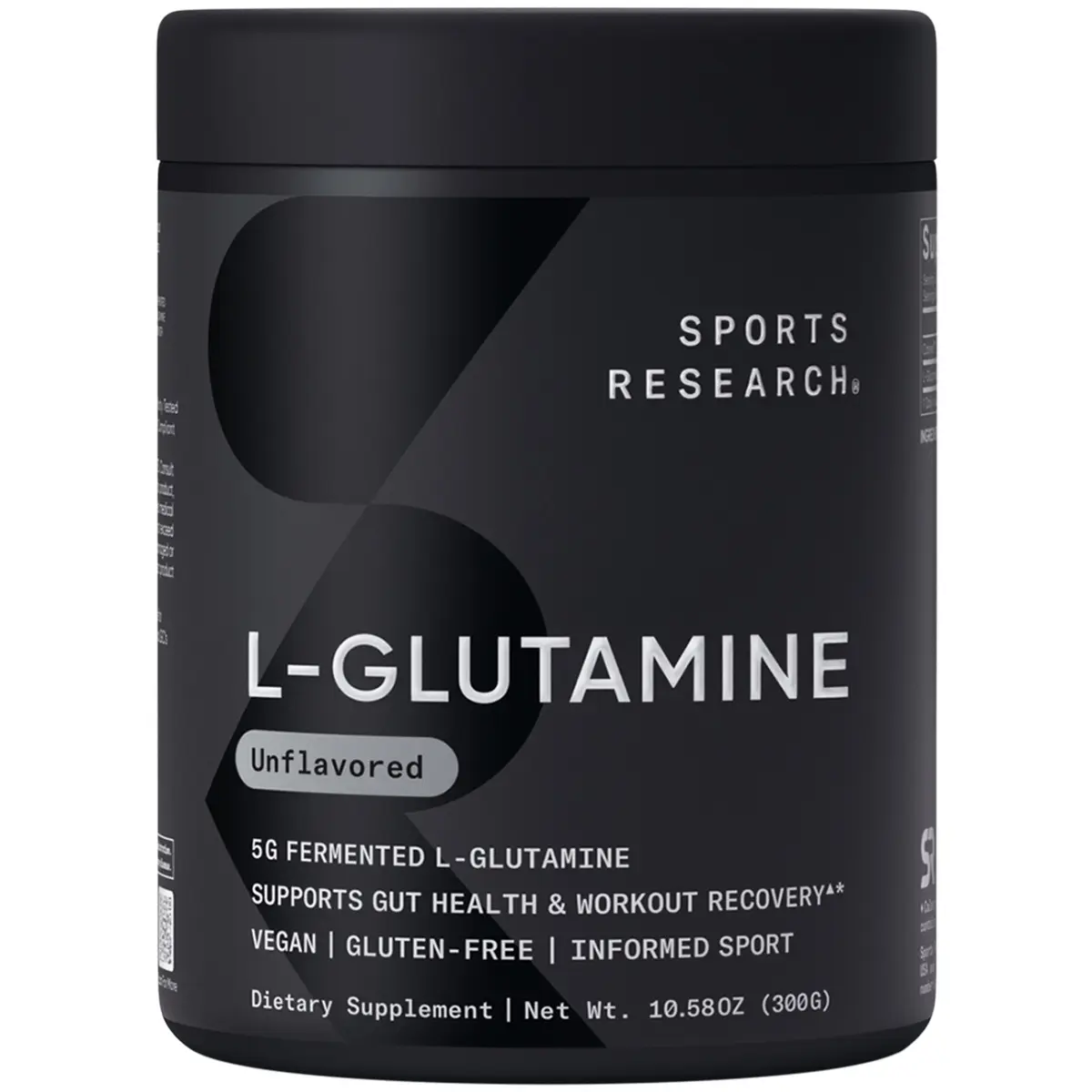 Sports Research L-Glutamine - Fermented, Vegan, Gluten-Free and Informed Sport Tested Formula - 5 G Per Serving - 10.58 Oz