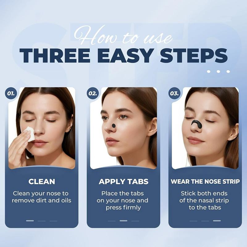 Upgraded Version Nasal Patches Set with 30 Days, High Adhesion Nasal Strips, Snoring Strips, Unisex Sleeping and Sport Nasal Dilator Kit