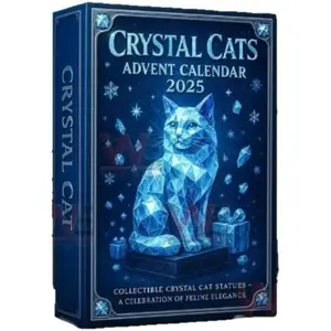 2025 New Crystal Cats Advent Calendar, 24 Days Christmas Countdown With 24 Different Breeds 2D Acrylic Cute Crystal Kitten
