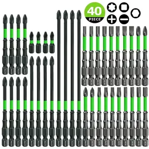 K7 Impact Cross Drill Bit Set for Electric Tools, Anti-Slip Long Replaceable Screwdriver Bits, Hex Shank, Self-Locking Extension Rod, Home Building Repair