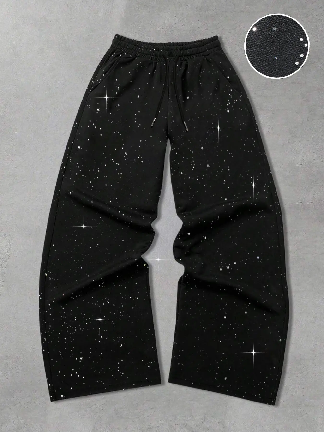 Men's Casual Sports Pants with Sparkling Starry Detail, Wrinkle-Resistant Silver Fabric, Stylish for Work and Social Events, Casual Lounge Pant, Casual Chic Trousers, Casual Athletic Trousers, All Season Trousers
