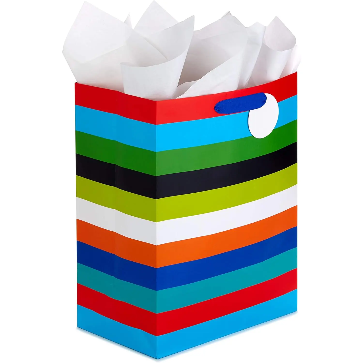 Hallmark 17" Extra Large Gift Bag with Tissue Paper (Rainbow Stripes) for Birthdays, Graduations, Baby Showers, Father'S Day Hallmark