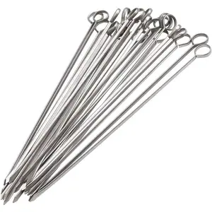 24 Pack 12 Inch Kabob Skewers for Grilling, Stainless Steel BBQ Grill Grilling Accessories