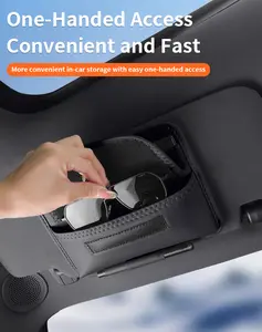 Car sun visor organizer, multifunctional car interior storage bag, sun visor pouch for registration cards/documents, pens, keys, interior accessories, pocket storage box, black