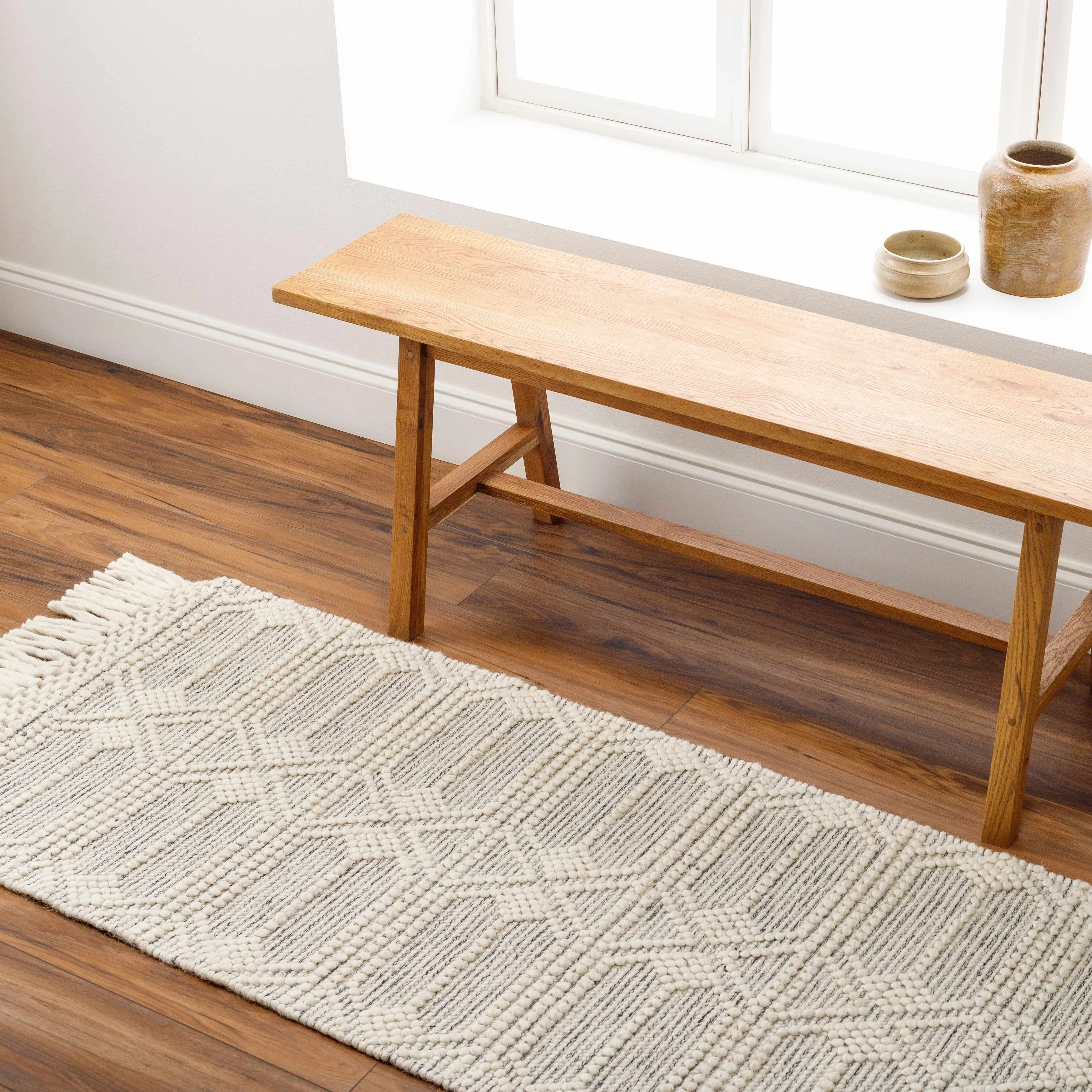 Chars Wool Tasseled Decorative Area Rug - Soft Home Decor Rug, Clearance Item
