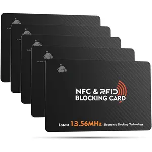 RFID Blocking Cards 5 Pack - Slim SafeCard NFC Wallet Protector for Contactless Credit/Debit Cards &  - Anti- RFID Shield for Identity & Data Protection