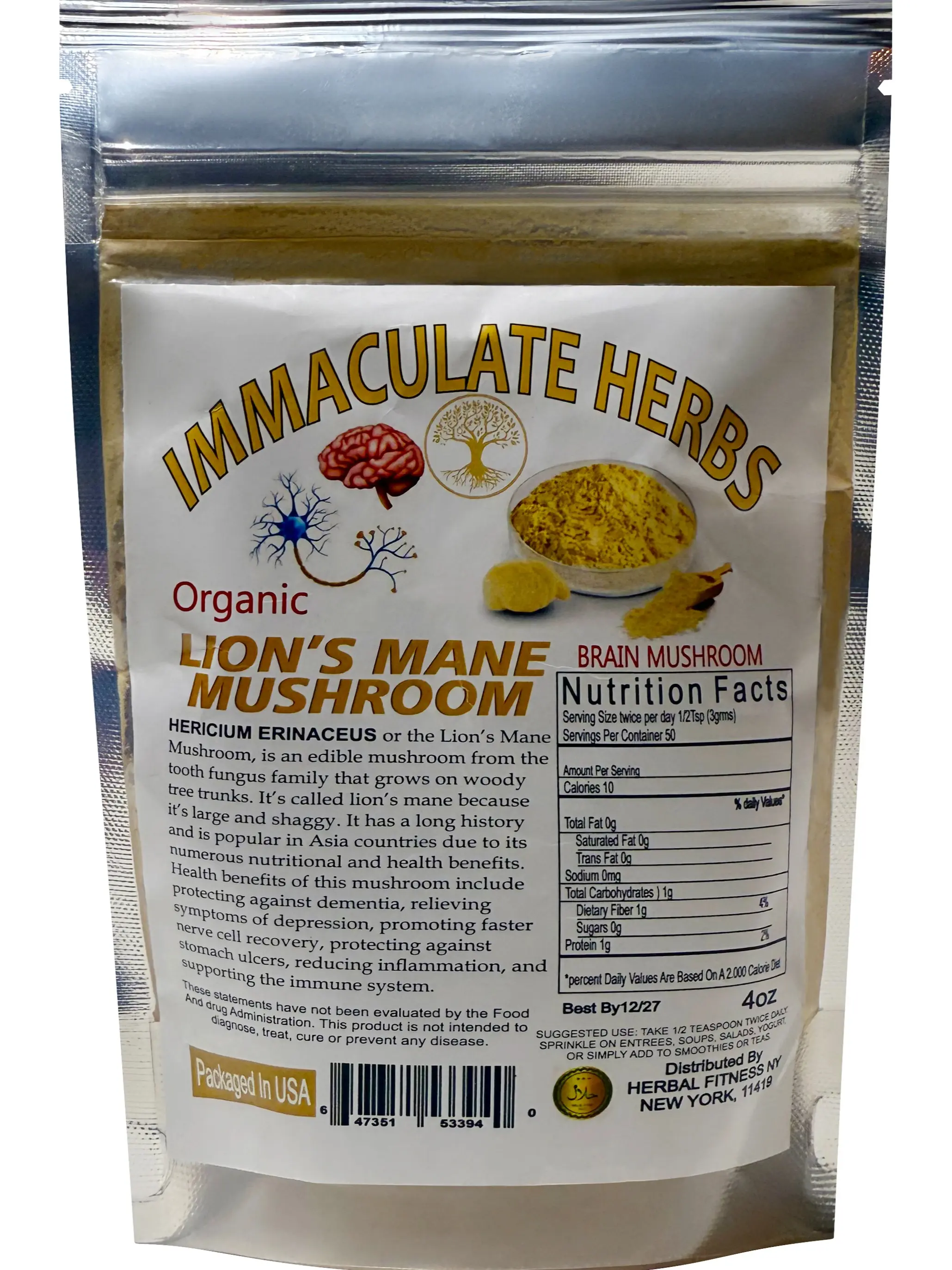 4oz Lion's Mane Mushroom Powder