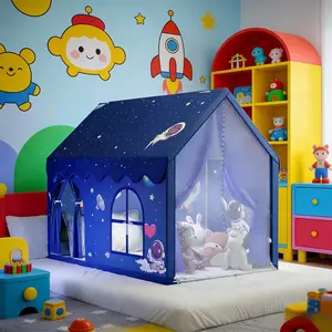 Jumbo Kids Play Tent | Fairy Tale Castle | Windows Curtains Carry Bag | Sturdy Steel Frame | Portable Outdoor Playhouse | Early Learning & Party Decor | Halloween Christmas Birthday Gift | No Accessories