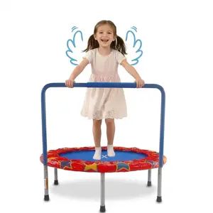Red Toddler Trampoline: Featuring a gap-free design and equipped with extra-high-elasticity bungee cords, it offers a super-stable and safe bouncing experience—the ideal home playground designed specifically for both boys and girls.