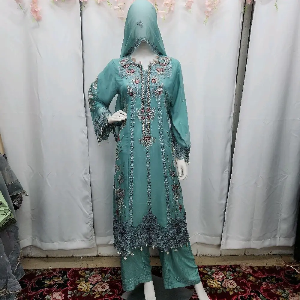 3 piece party wear pakistani suit
