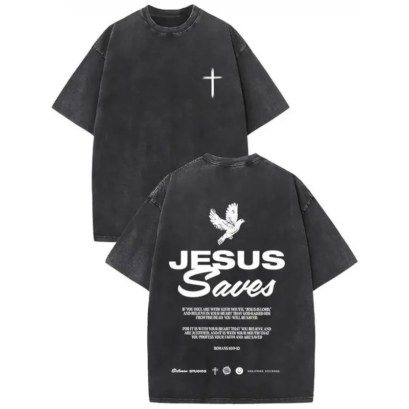 Women's Washed Streetwear T-shirt, Sporty Shortsleeve Fashion Design with Double-Sided Print and a Breathable Loose Fit, Day, Piece