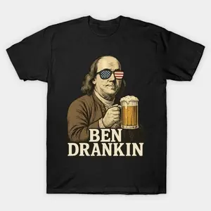 Ben Drankin Patriotic Beer – Funny 4th Of July Benjamin Franklin T-shirt Menswear Top