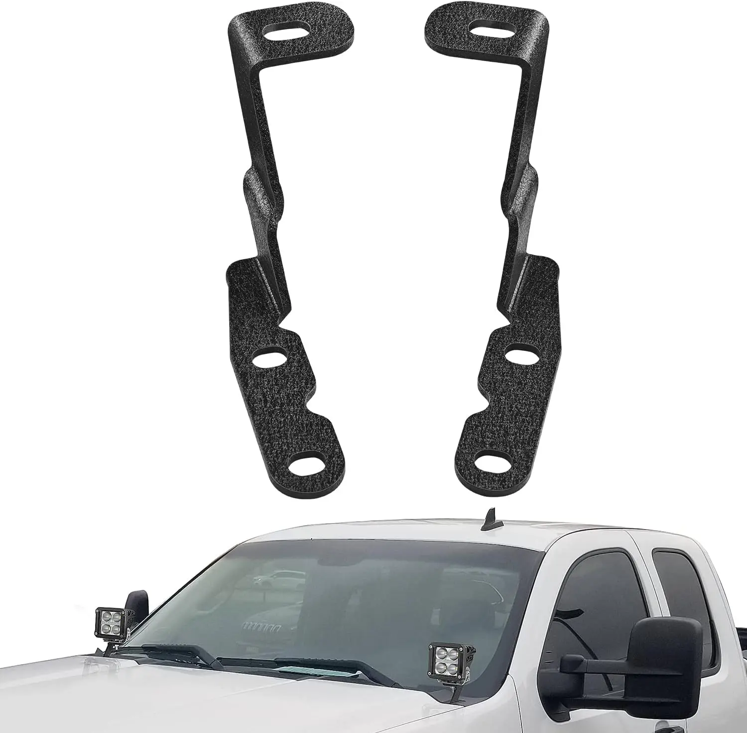 Nilight Heavy Duty Metal Ditch Light Brackets for LED Lights Cars, Easy-Install A-Pillar Mounts, Multi-Hole Offroad Hood Bases, Side Visibility Enhancer, Aftermarket Truck Accessories, Fits 2007-2013 GMC Yukon Sierra, Chevy Suburban Tahoe Silverado