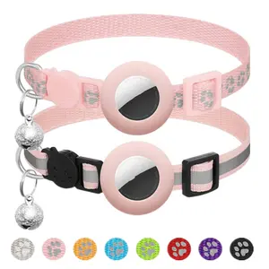 2 Pack Airtag Cat Collar Breakaway with Bell,Reflective Kitten Collar with Cat Collar Holder,Adjustable 7-12In,Safety Buckle for Girl Boy Cats,Pet Supplies,Accessories,Gifts