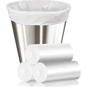 105 Count Small Trash Bags, 4 Gallon Garbage Can Liners - Unscented Wastebasket Clear Trash Bags for Bathroom, Kitchen, Bedroom, Cleaning Supplies (15 Liter)
