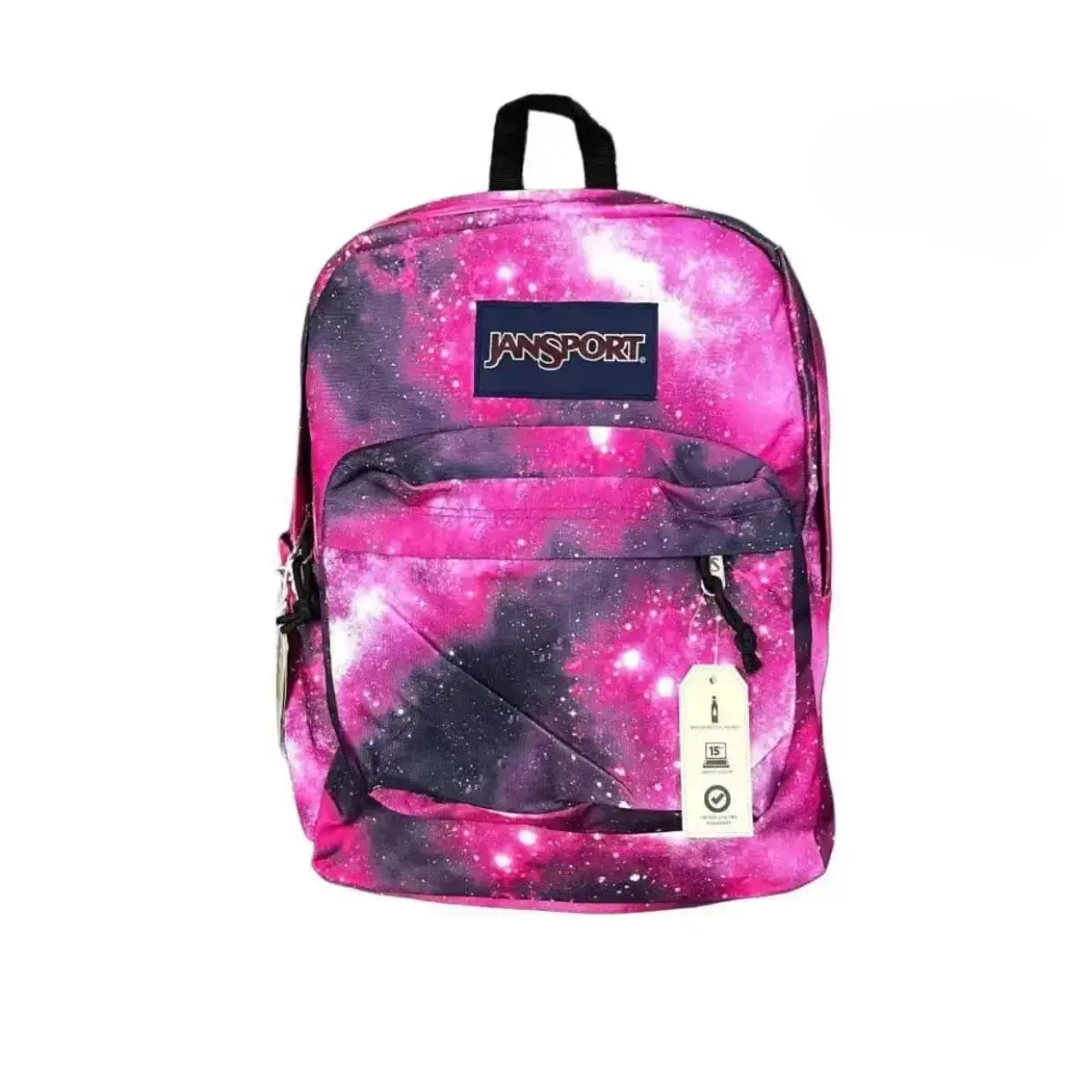 JanSport Pink-Purple Galaxy Print Backpack - Starry Sky Aesthetic, Large Capacity Casual School Bag for Teens, Ideal for Daily Use
