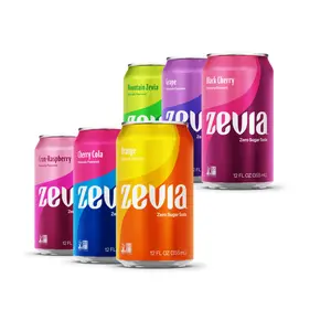 Fruity Variety 18 Pack:Black Cherry,Grape,Mountain Zevia,Orange,Cherry Cola