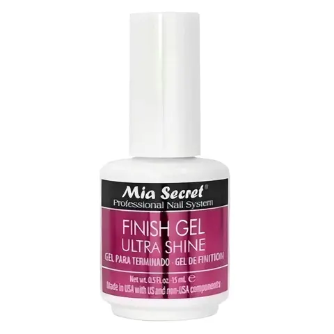 Mia Secret Ultra Shine Finish Gel - Self-Leveling Manicure Base & Top Coat, Professional Glossy Nail Polish, Cured Glassy Effect, Daily Elegance DIY Home Use, 0.5 oz/15 ml Bottle, Contains Neither Harmful Additives, Premium Cosmetic Nail Care Supply