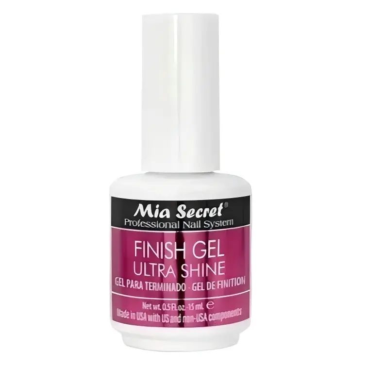 Mia Secret Ultra Shine Finish Gel, Professional Glossy Top Coat for High-Shine Manicures, Nail Care for Gel Nails at Home, 0.5 oz / 15 ml Bottle, Cosmetic