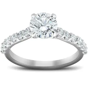2Ct Diamond Engagement Ring 14k White Gold Clarity Enhanced