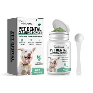 Dogs Dental Care Powder - Food Topper for Fresh Breath & Clean Teeth - Gentle Formula for Sensitive Stomachs - Tartar Plaque Remover - Natural Oral Care for Dogs dog oral hygiene dog teeth cleaning