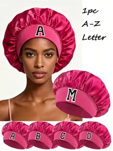 1 Piece Pink Premium Soft Satin Lined Silk Sleep Cap, Skin-Friendly & Breathable Night Hair Care Hat, Anti-Flattening Hairstyle Design, Unisex Fashion Hair Accessory Cap