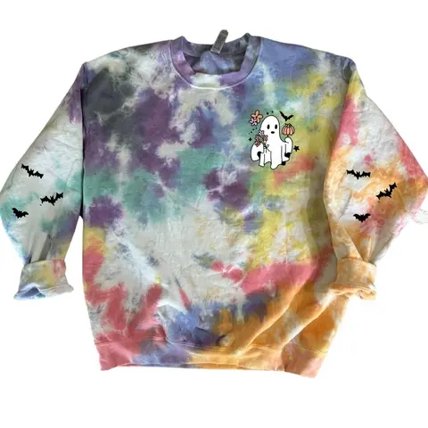 *Made to Order* Updated 2024 Spooky ghost Halloween TIEDYE Cotton Tops