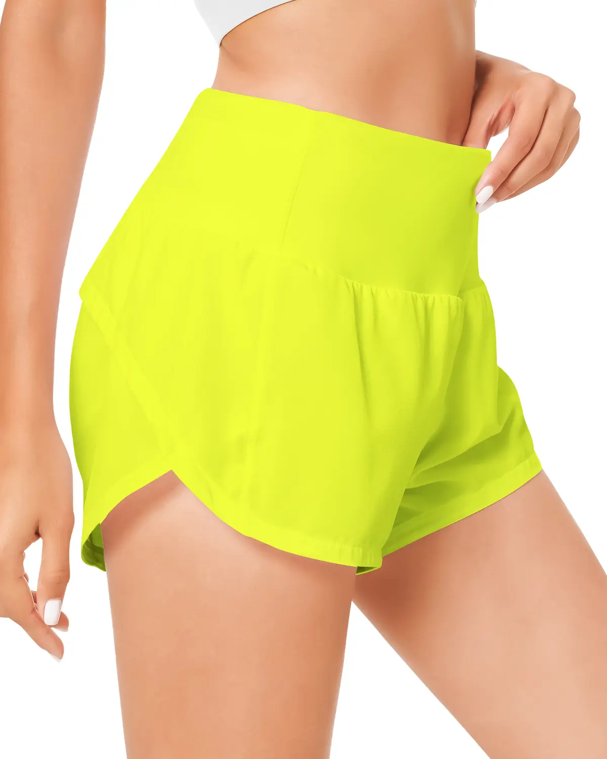 Women's Athletic Shorts, High Waisted 2-in-1 Quick-Dry Stretchy Running Wear with Pockets & Liner for Gym Workouts, Breathable Shorts, Fitness Shorts