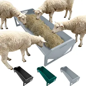【GARVEE】45" Steel Livestock Feeding Trough, 22 Gallon Large Capacity, Heavy Duty Hay & Water Feeder for Horse Goat Sheep Cattle Alpaca