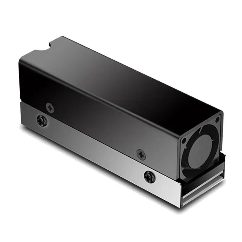 M.2 2280 PCI-E NVMe SSD Aluminum Heat Sink with 14000 rpm Fan, Active Cooling, Compact Form, DC12V Input, 24dBA(max), Thermal Pad, 0.054A, 0.65W for 2280 Solid State Drives