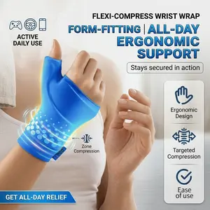Ergonomic Wrist and Thumb Compression Sleeve - Cold Therapy Wrist Wrap Support Brace for Tennis, Gym Fitness, Typing, Daily Support Gel Ice Pack Accessory